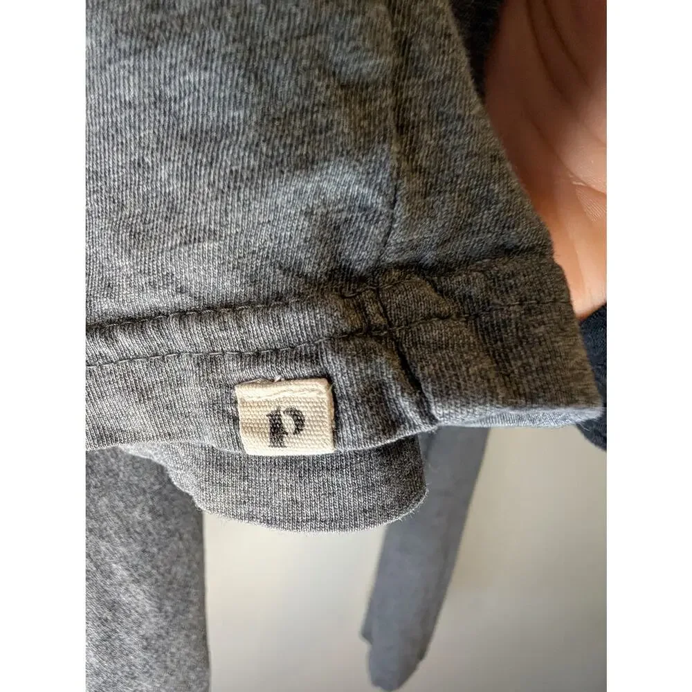 Pact Organic Cotton Heather Gray Long Sleeve Crew Neck Top Sustainable M - Picture 2 of 9